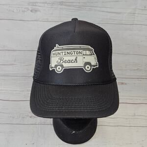 OTTO Huntington Beach VW Bus Camper Trucker Hat Men's Adjustable Black Surf